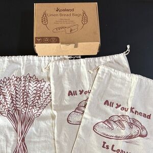 Koaland Linen Bread Bags Set of 3